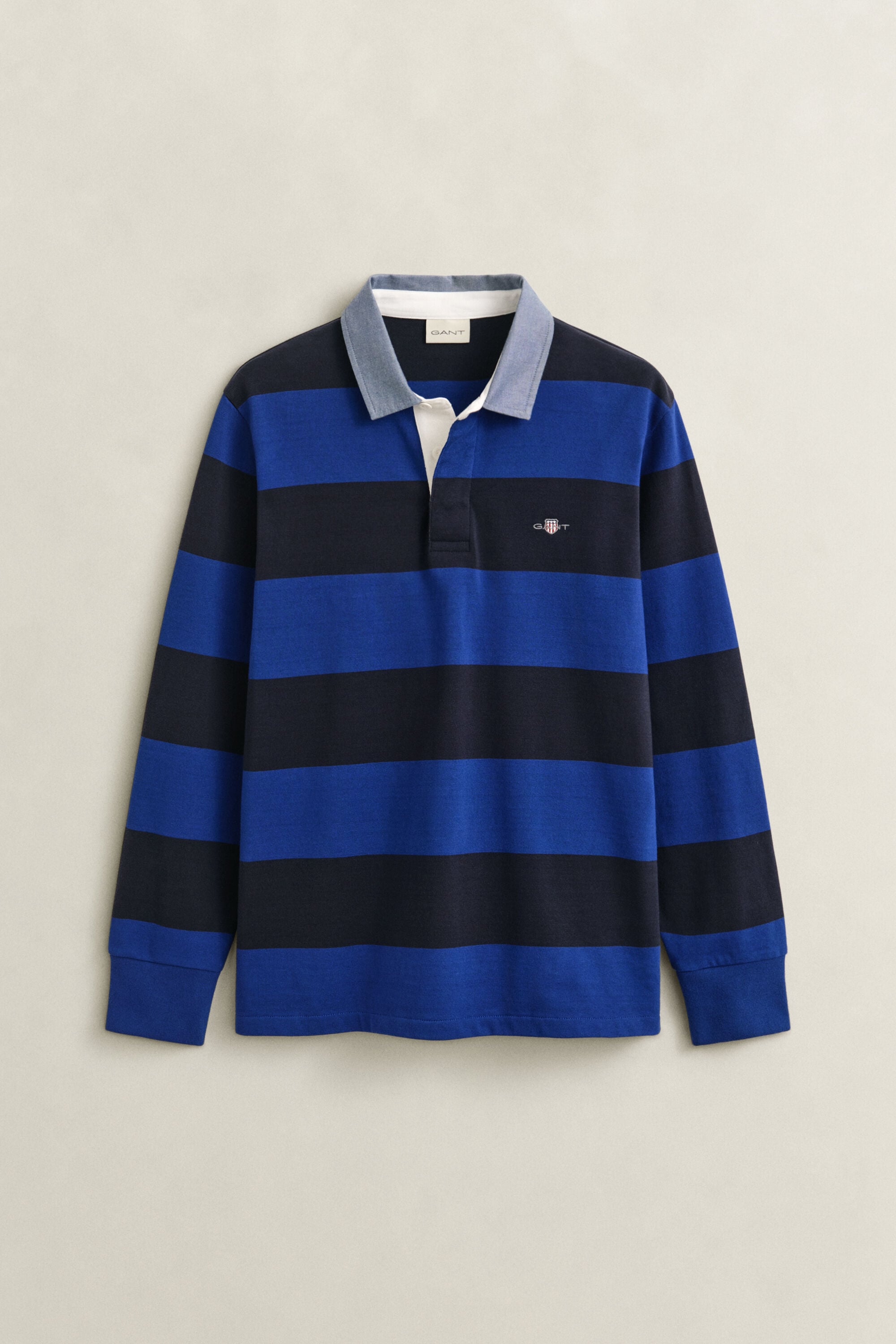 Heavy Rugger à rayures avec col en chambray