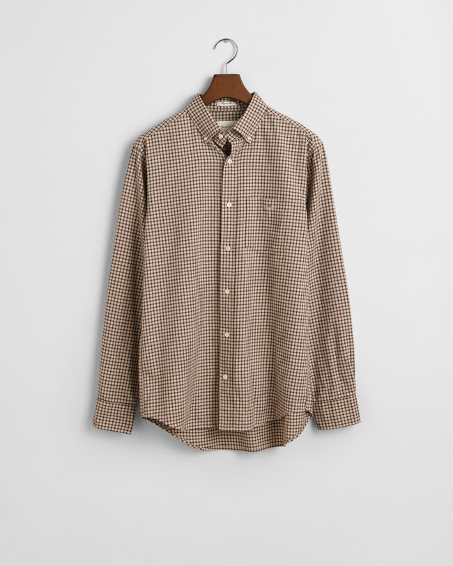 Chemise regular fit en flanelle &agrave; petits carreaux