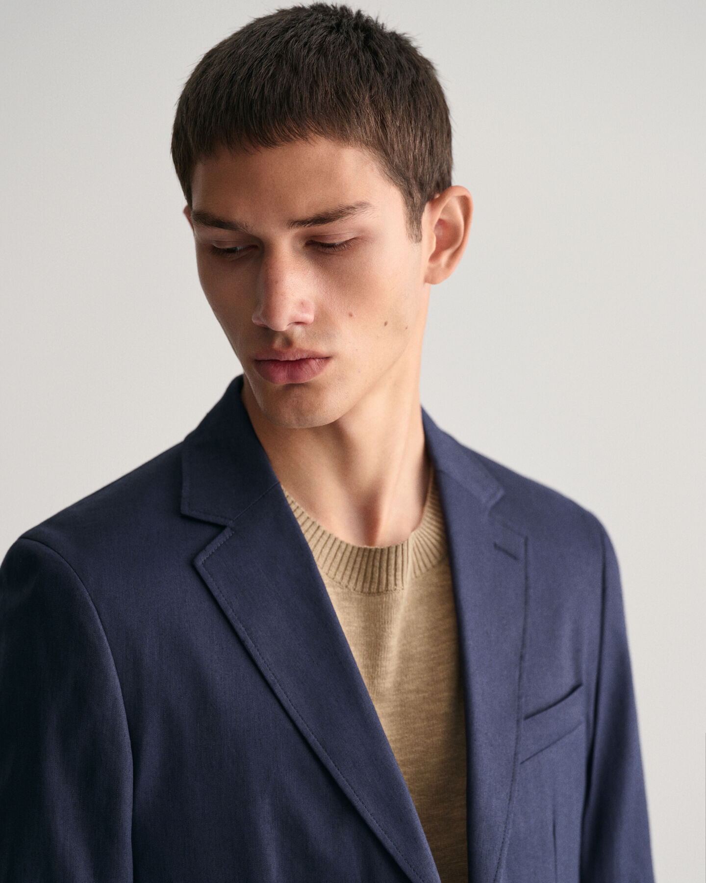 Veste blazer de costume en coton et lin