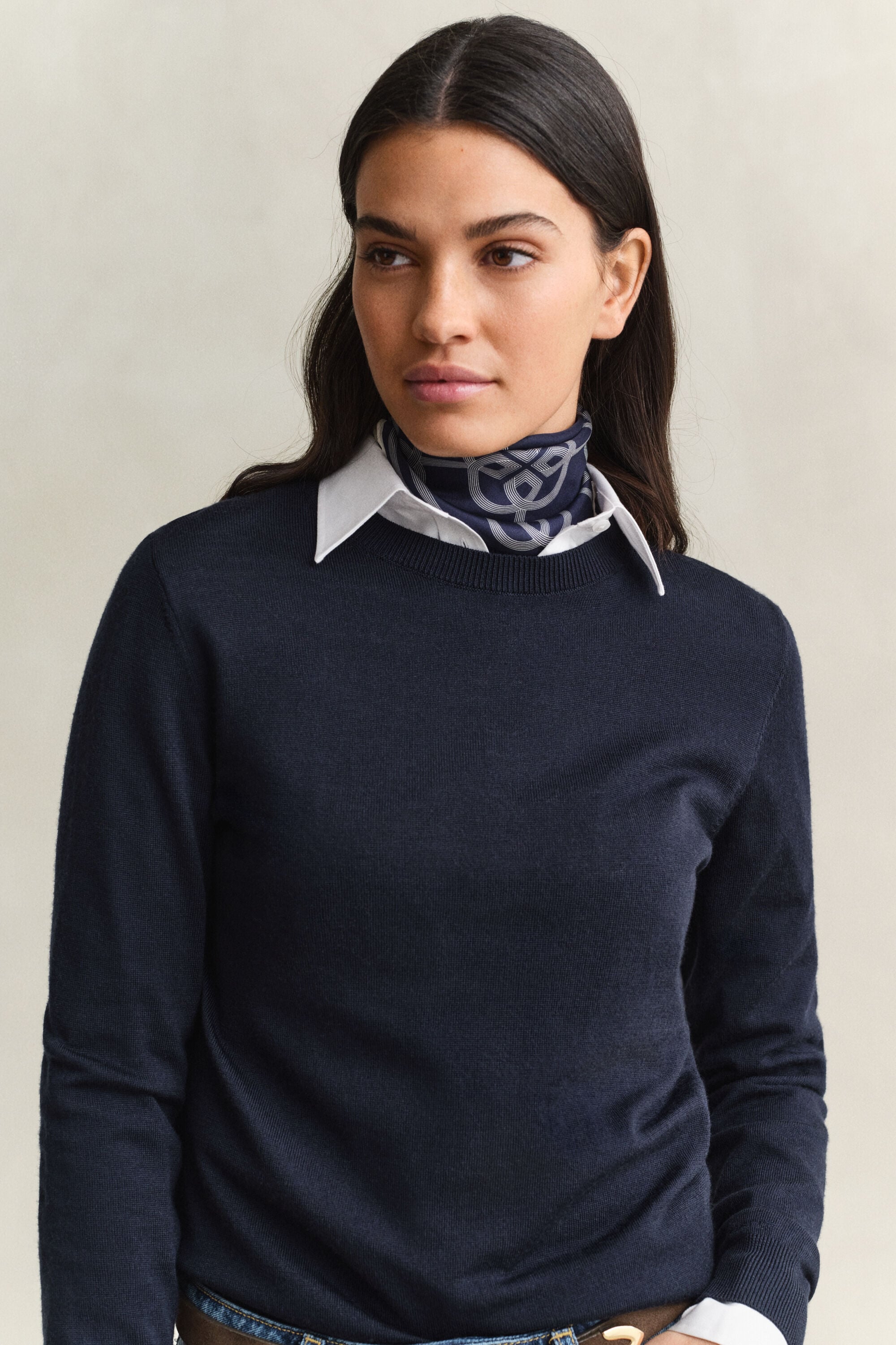 Pull col rond en laine mérinos extrafine