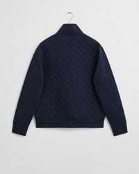 Sweat-shirt zippé matelassé avec col en velours côtelé