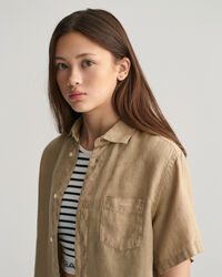 Chemise en lin &agrave; manches courtes Teens
