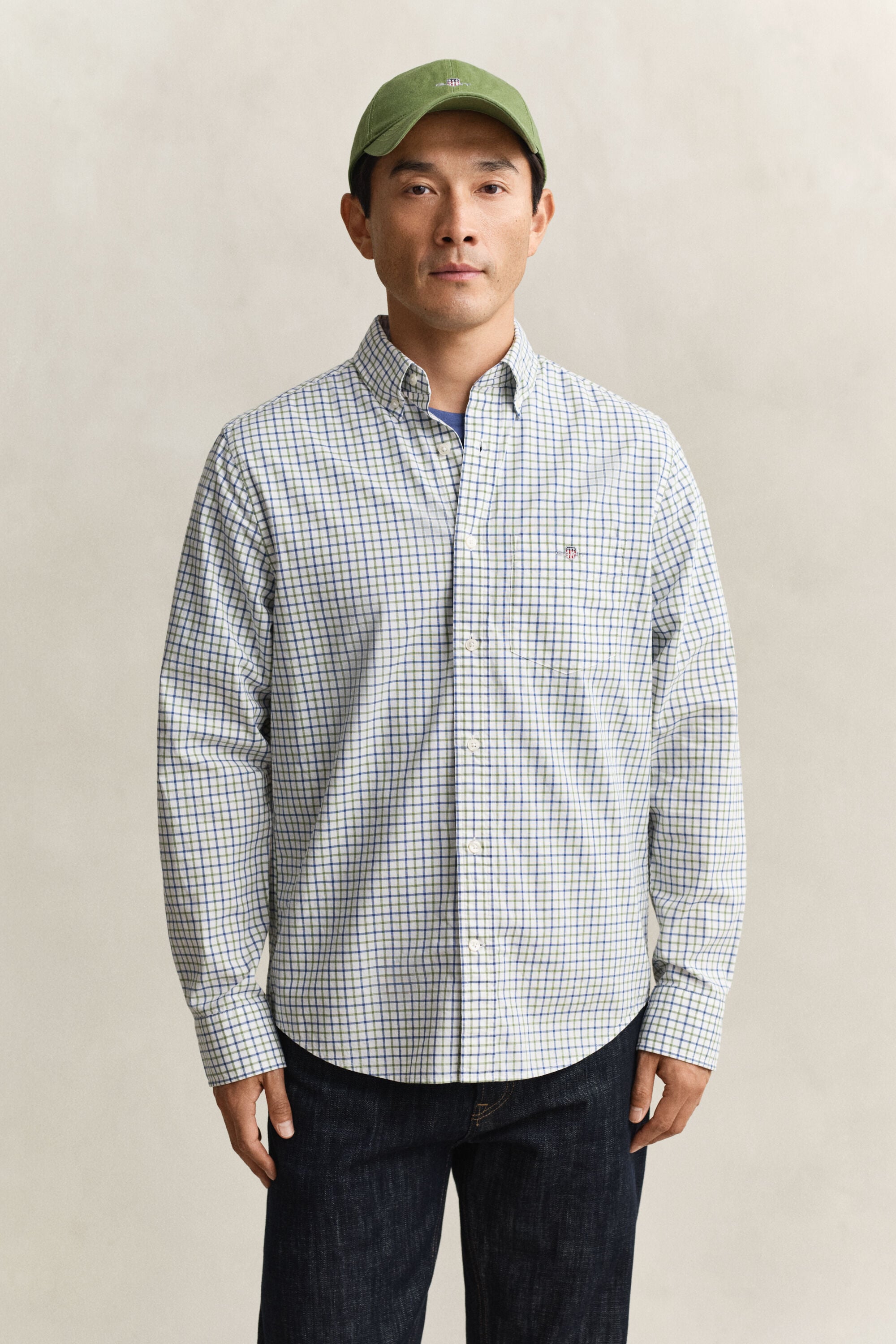 Chemise en popeline à carreaux classique