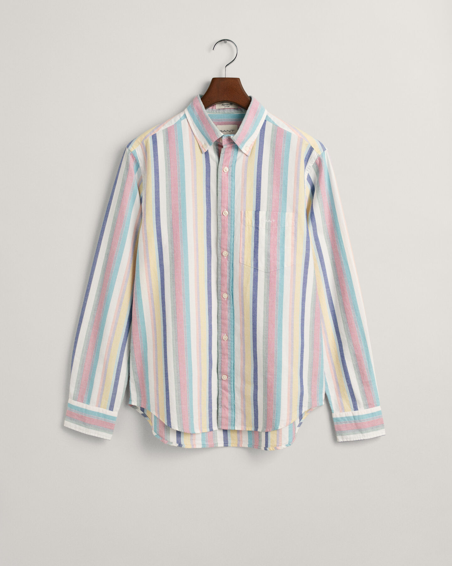 Chemise regular fit en coton Oxford à rayures multicolores