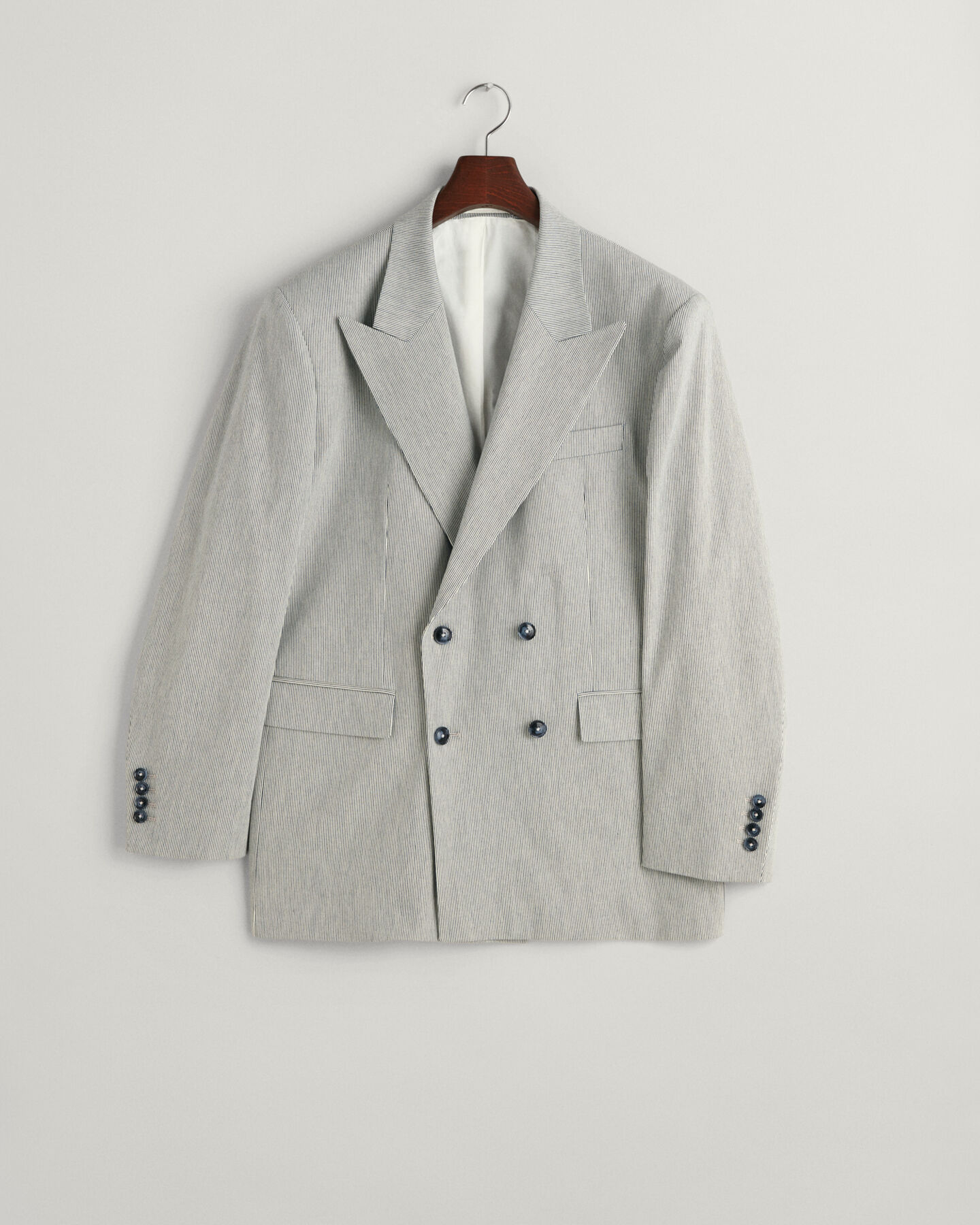 Veste blazer ultra-ample rayée à boutonnage croisé