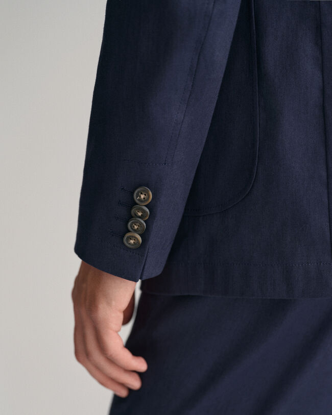 Veste blazer de costume en coton et lin