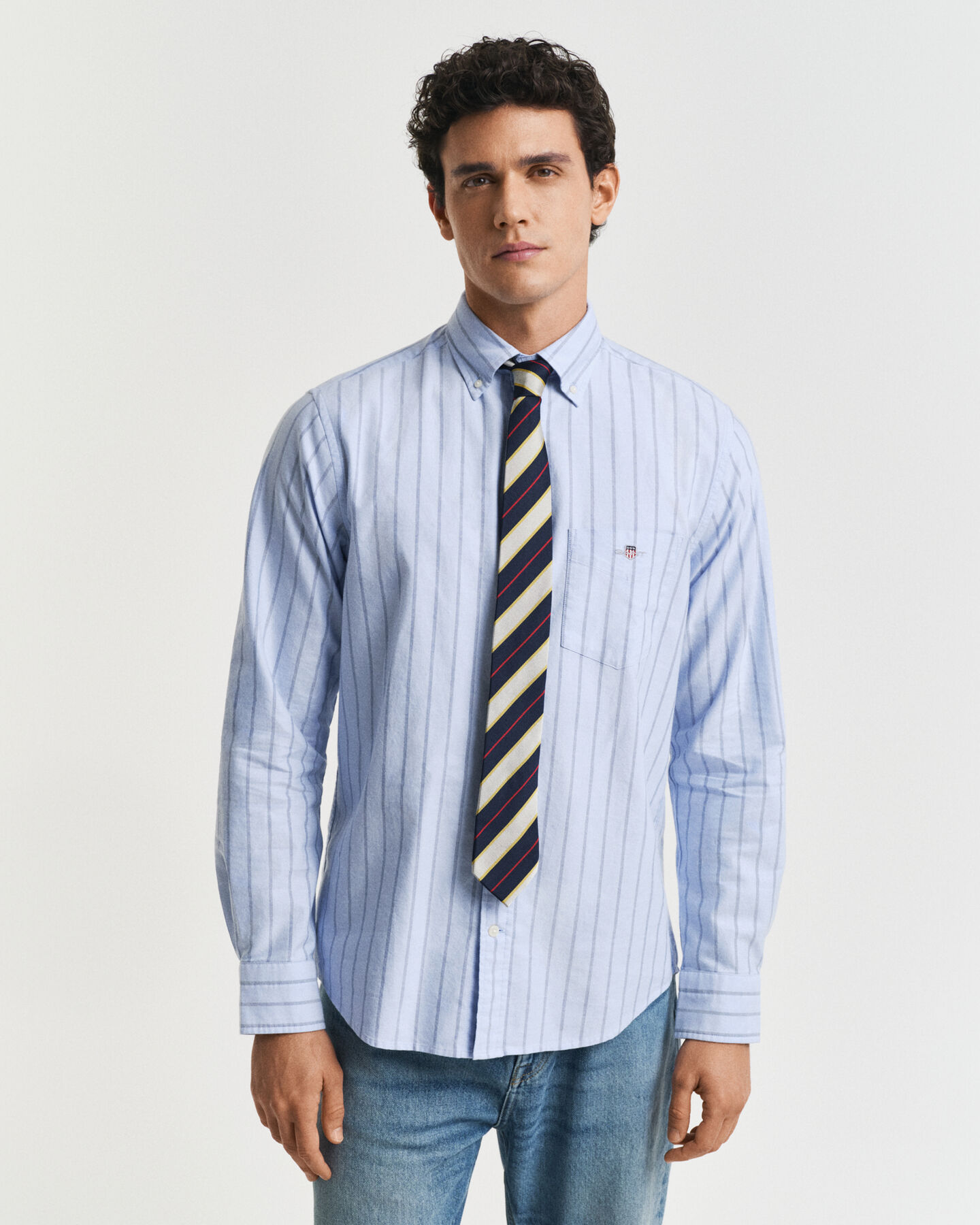 Chemise coupe regular en coton Oxford classique à rayures