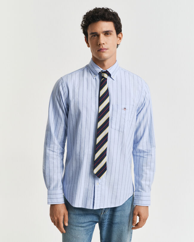 Chemise coupe regular en coton Oxford classique à rayures