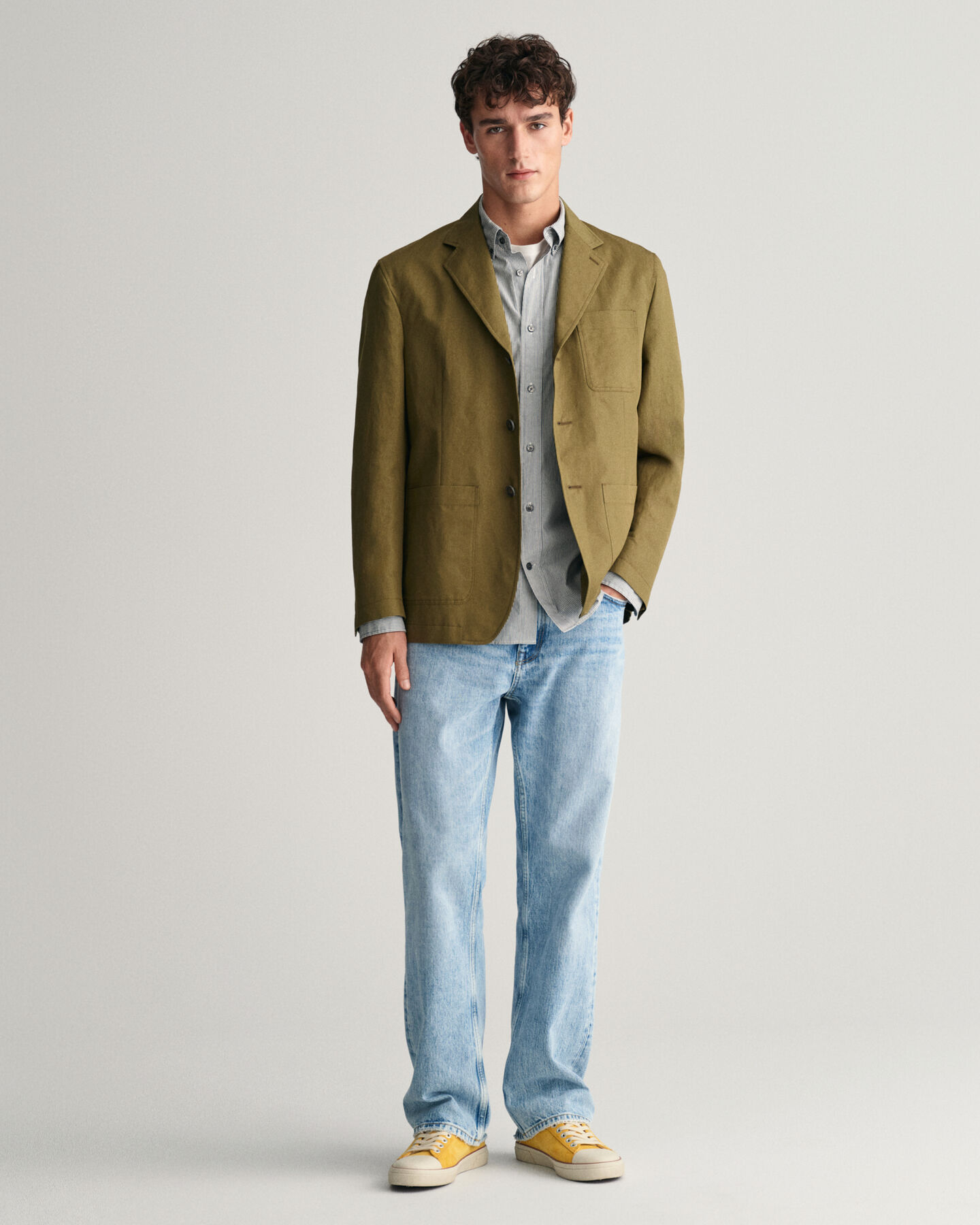 Veste blazer regular fit en coton