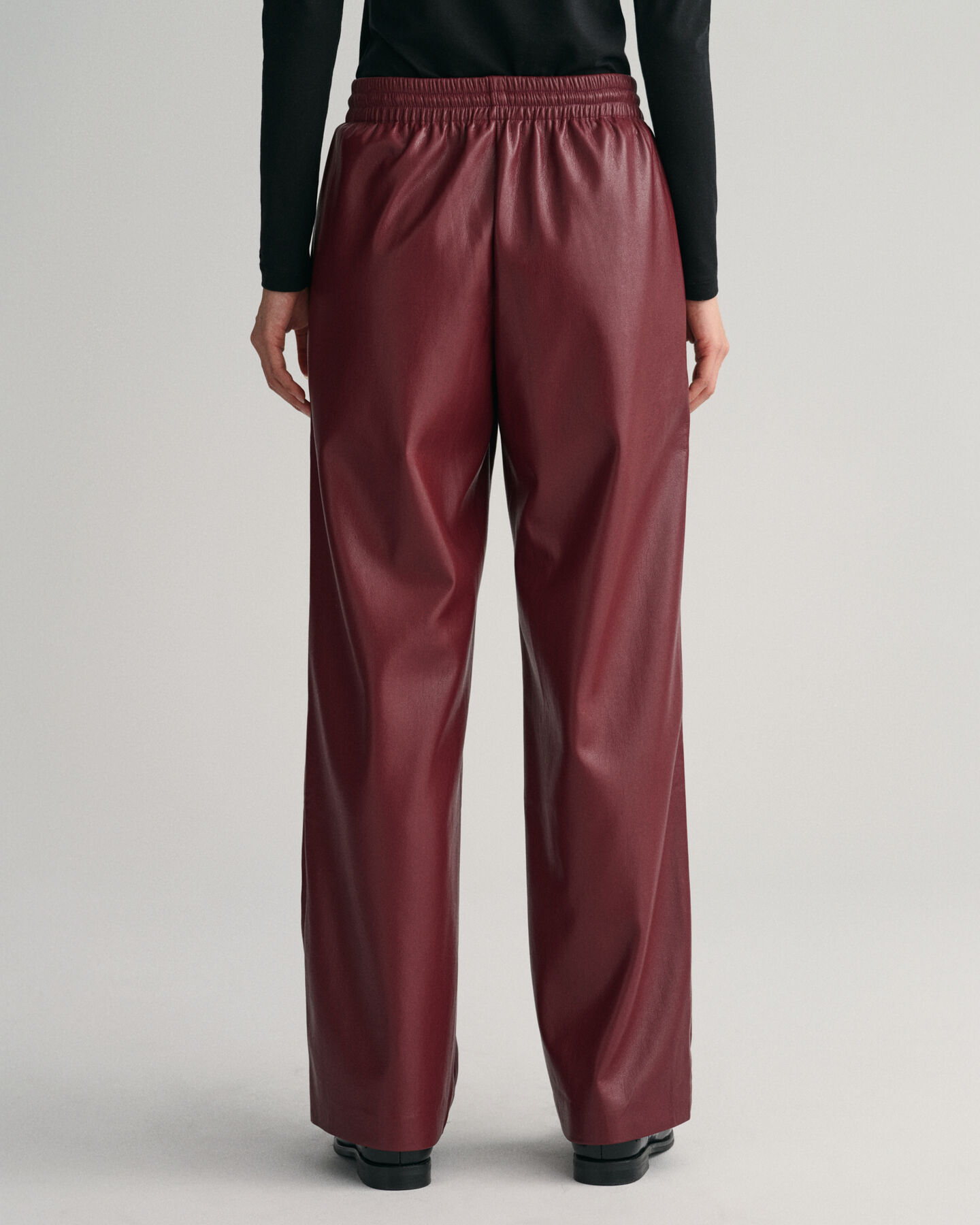 Pantalon relaxed fit en similicuir Pull-On
