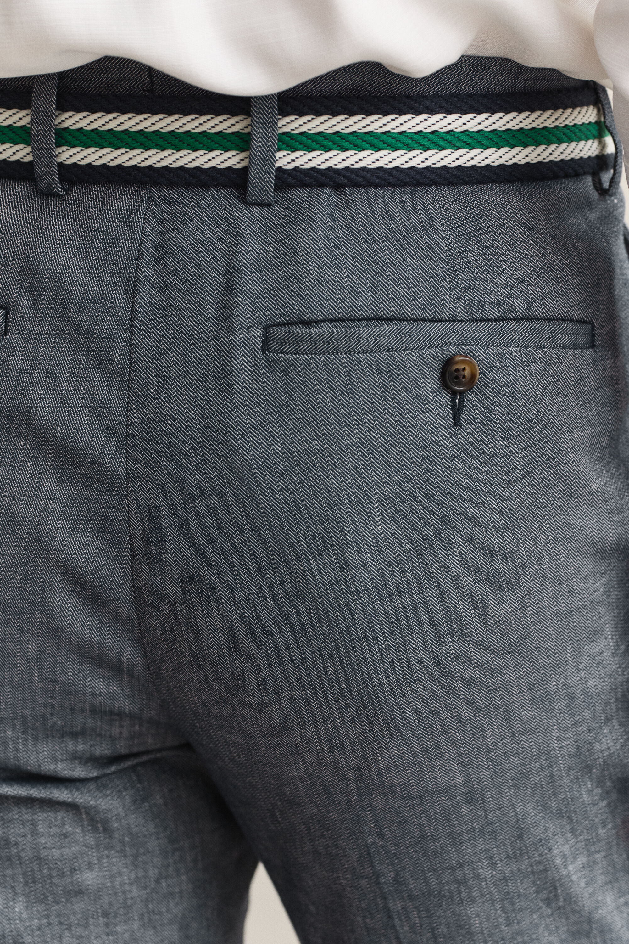 Pantalon de costume indigo à chevrons