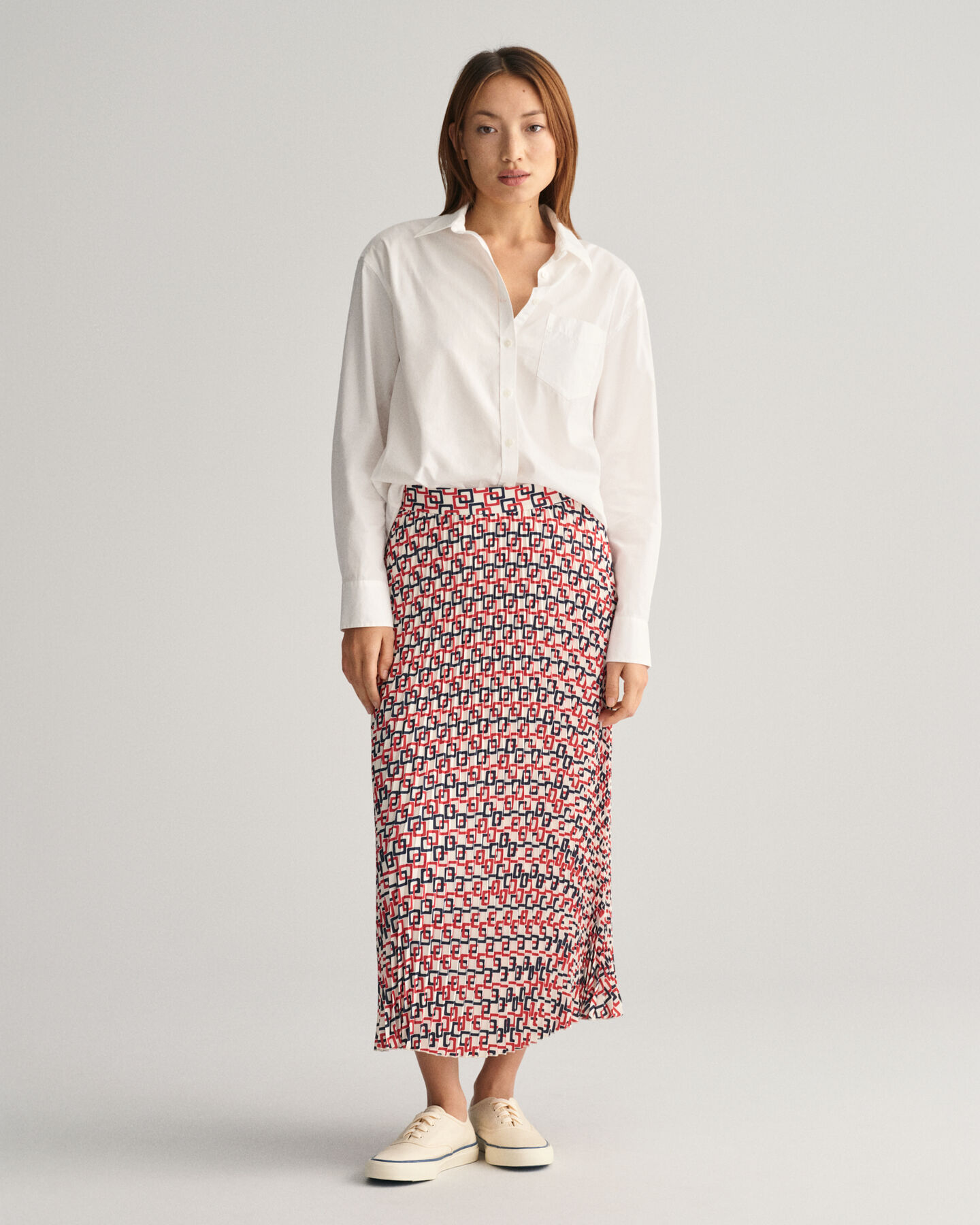 Jupe pliss&eacute;e &agrave; imprim&eacute; Geometric