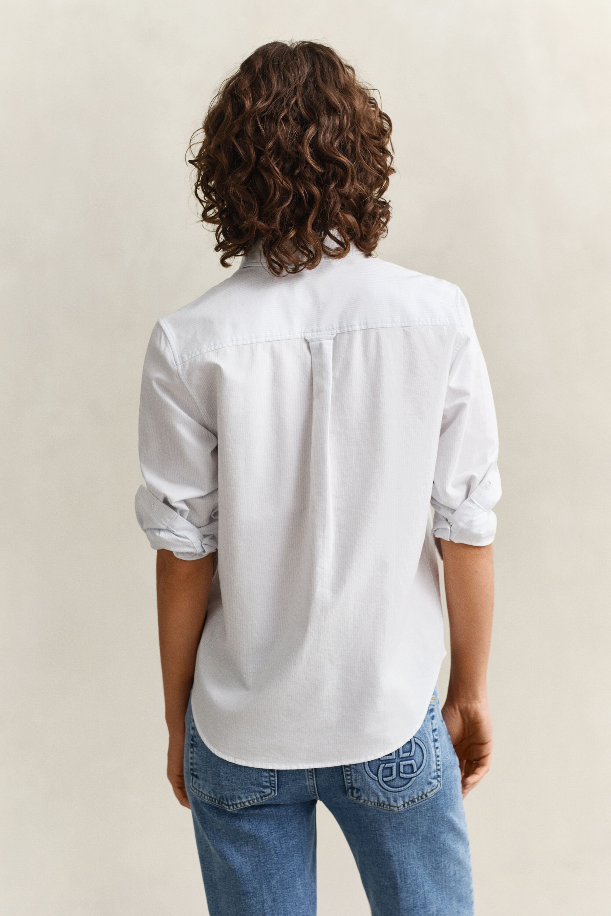 Chemise coupe regular classique en coton Oxford à rayures