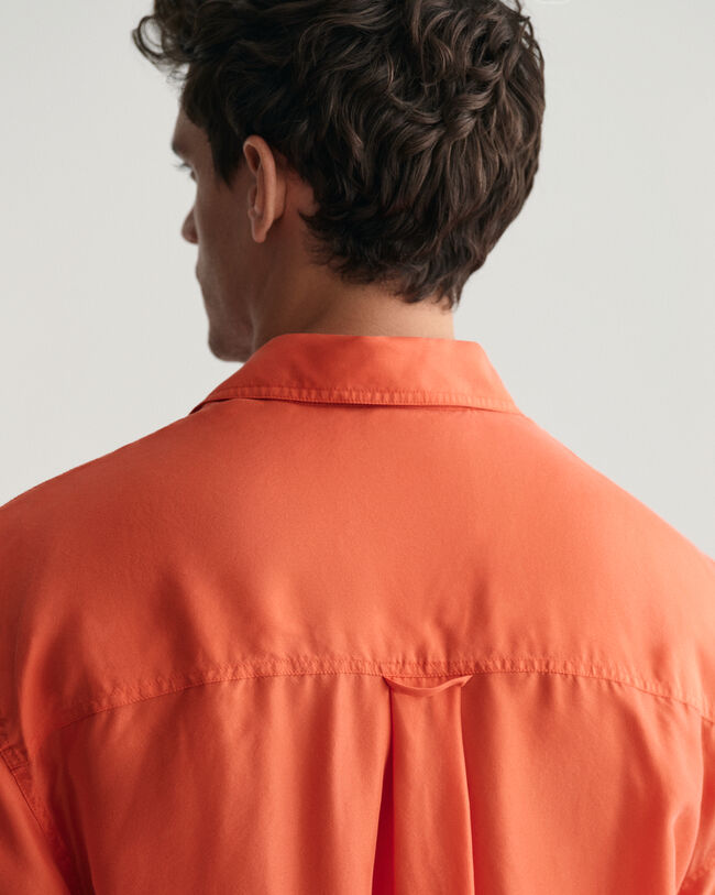 Chemise relaxed fit &agrave; manches courtes Washed Silk