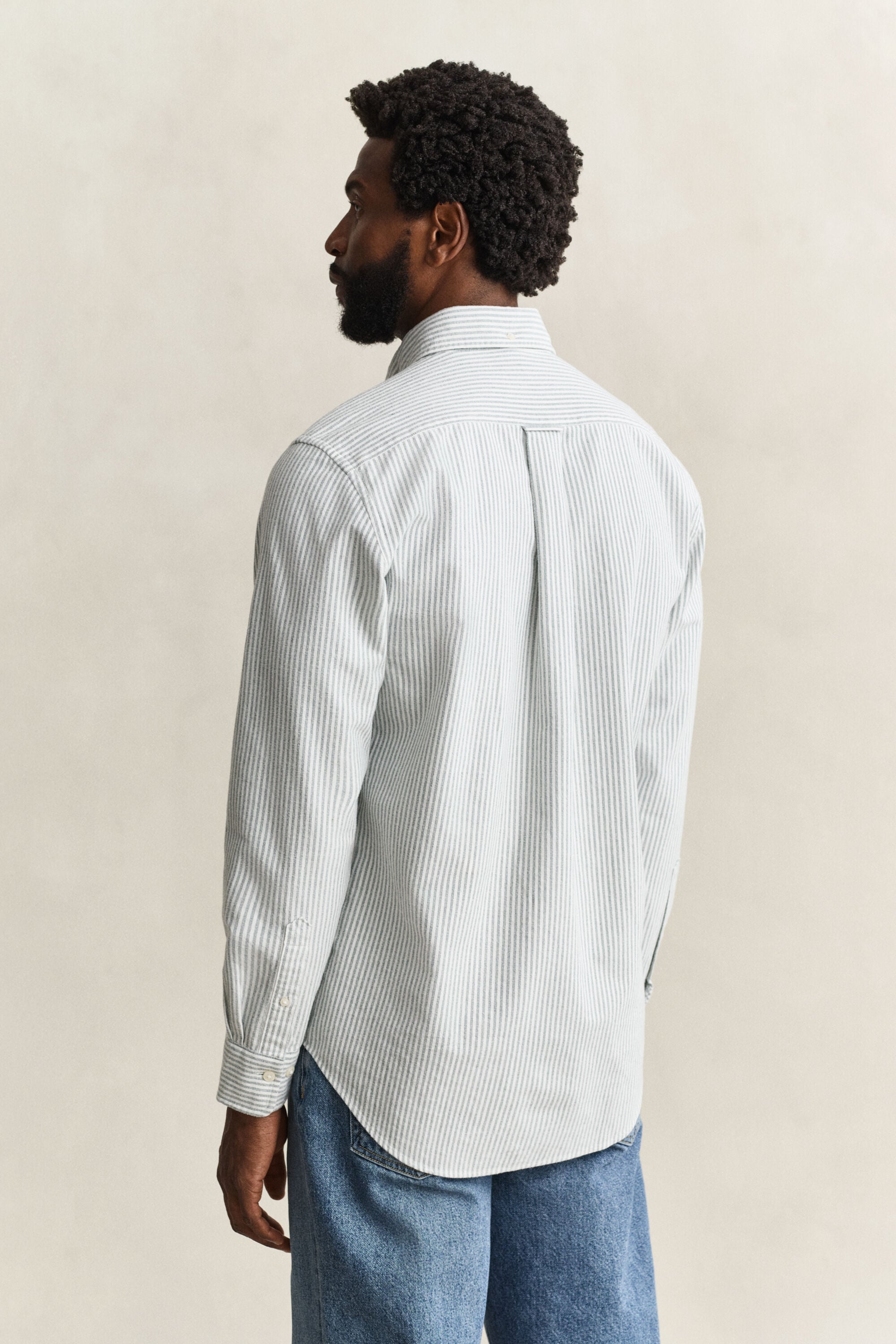 Chemise en coton Oxford brossé avec rayures
