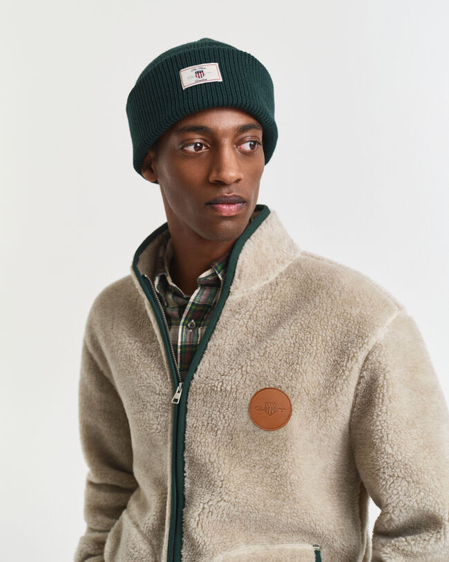 Bonnet côtelé en coton mélangé