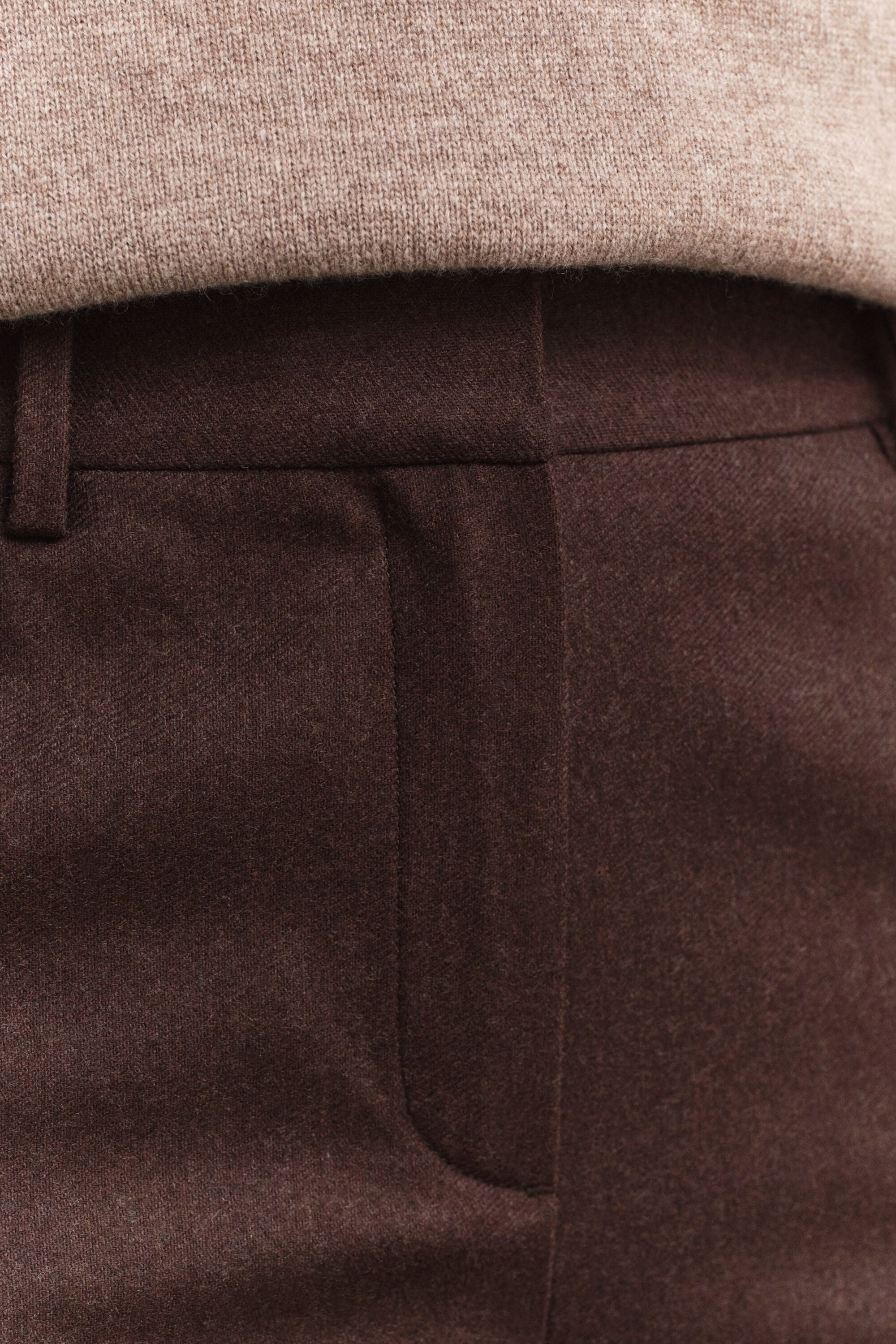 Pantalon coupe slim évasé en flanelle