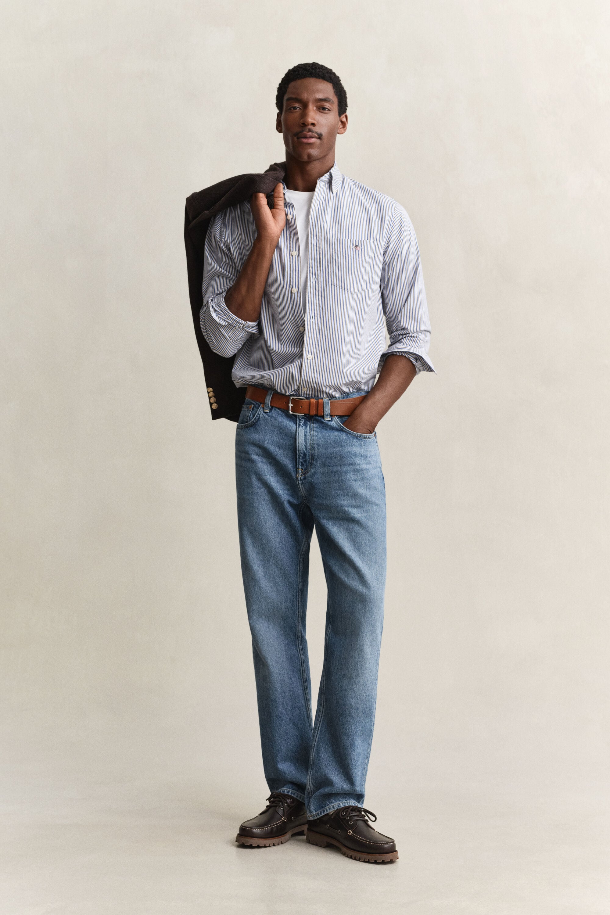 Chemise en popeline à rayures
