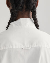 Chemise en coton Oxford à manches bouffantes et nœud lavallière