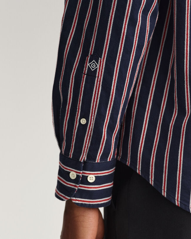 Chemise relaxed fit à rayures armurées
