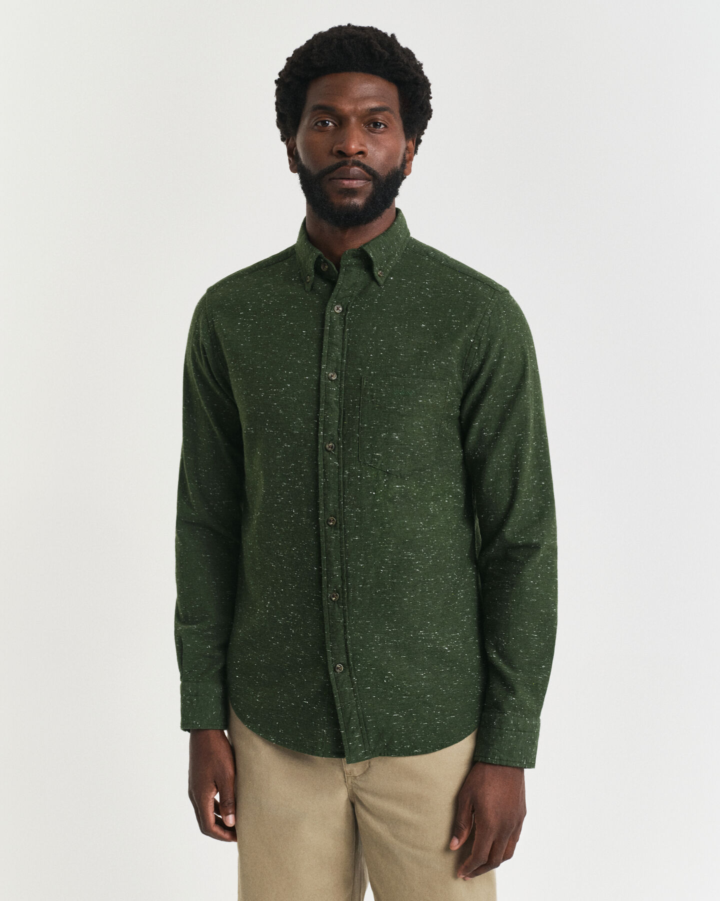 Chemise coupe regular en flanelle mouchetée
