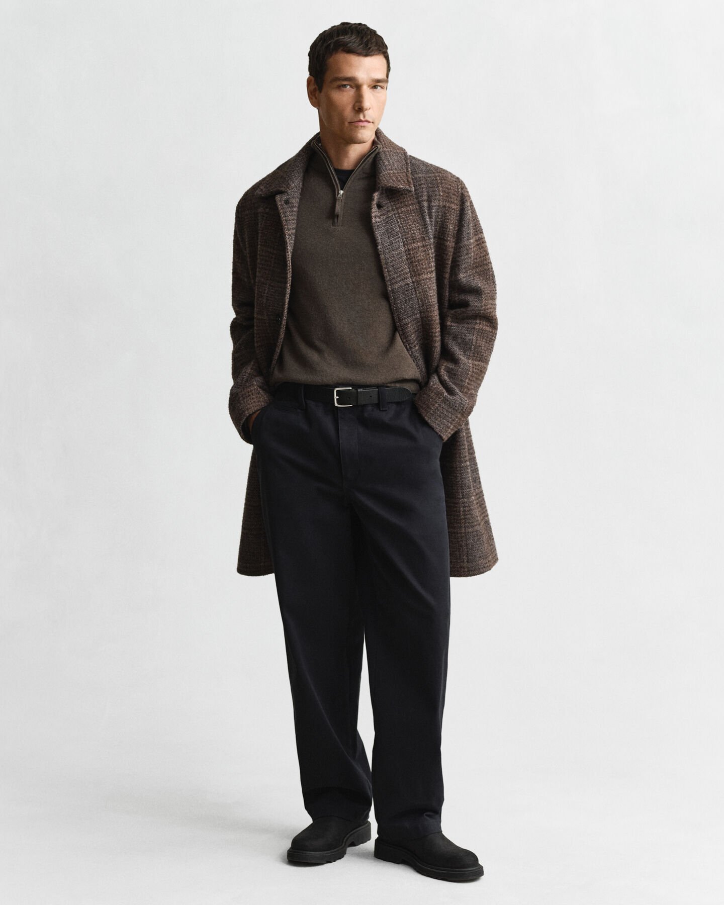 Pull à demi-zip en laine d'agneau ultra-fine