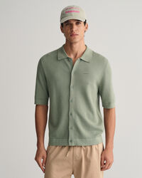 Chemise en maille textur&eacute;e &agrave; manches courtes