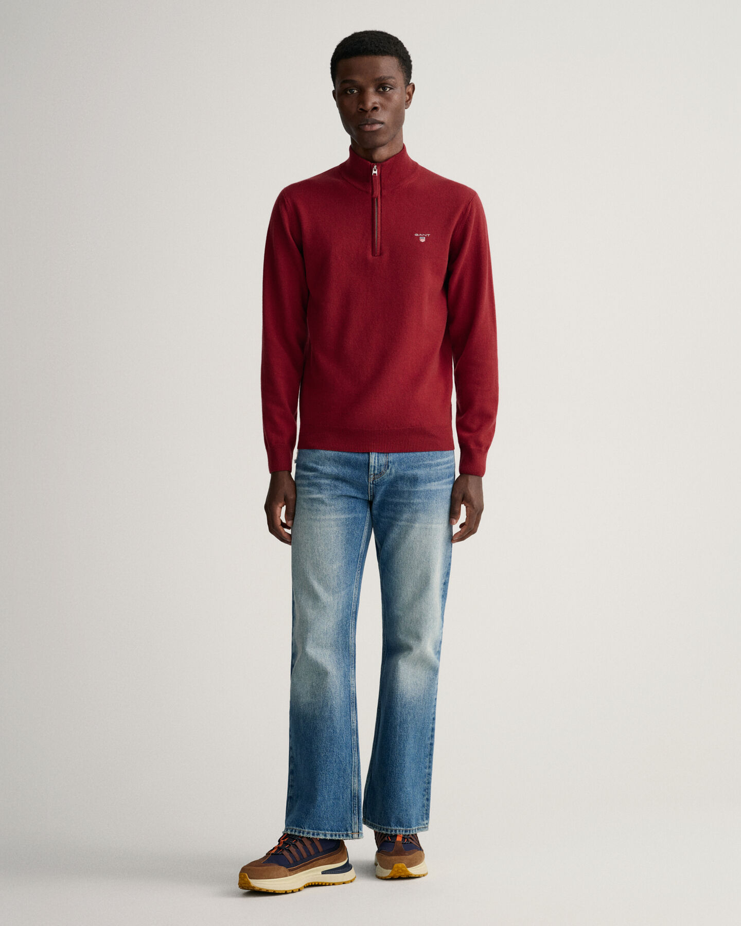 Pull en laine d'agneau ultrafine à demi-zip