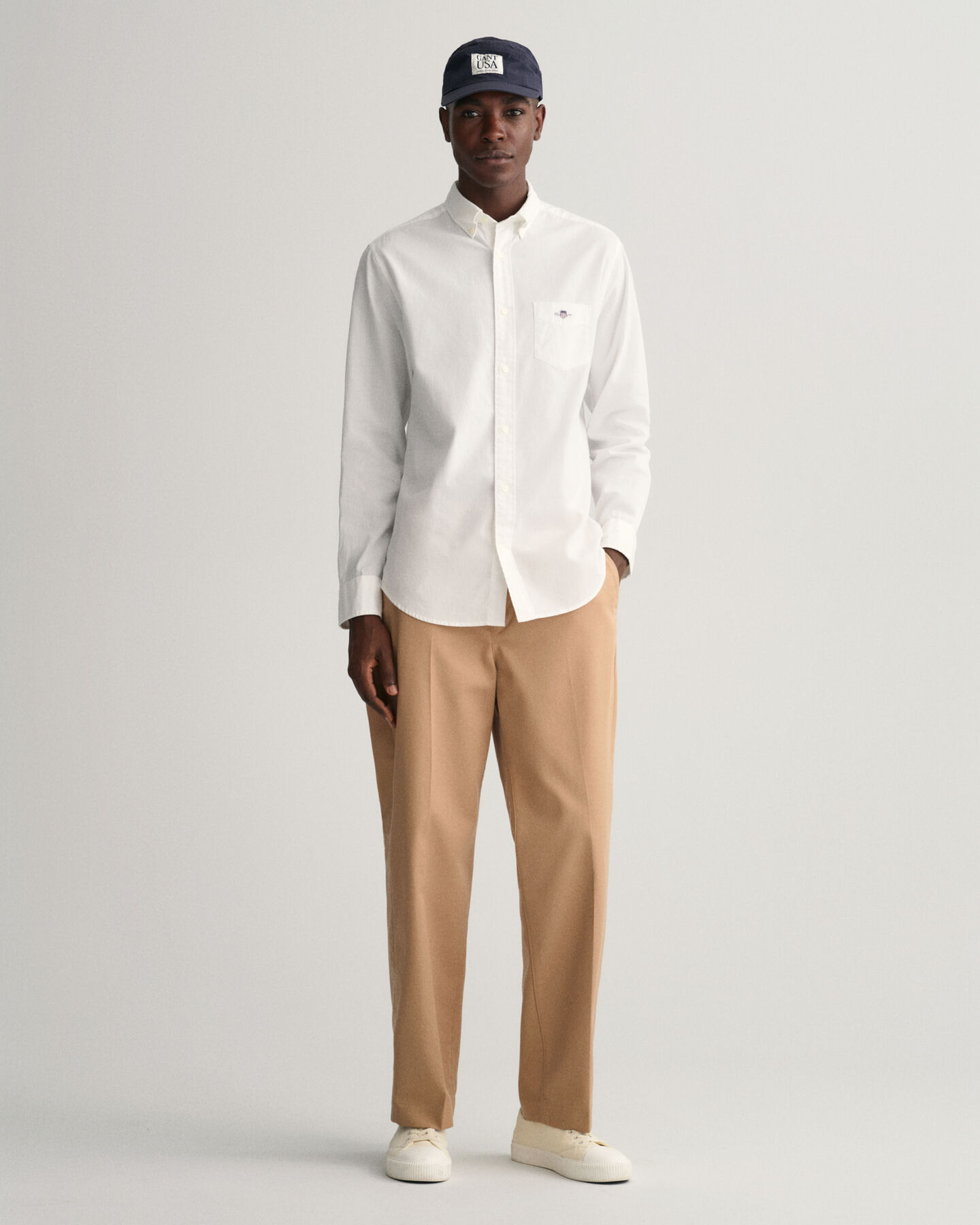 Chemise regular fit en coton et lin