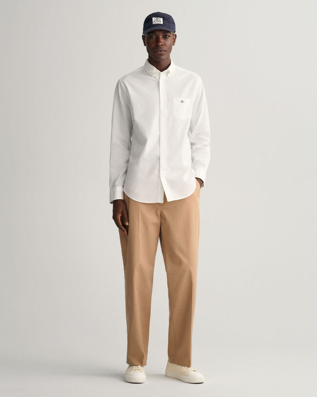 Chemise regular fit en coton et lin