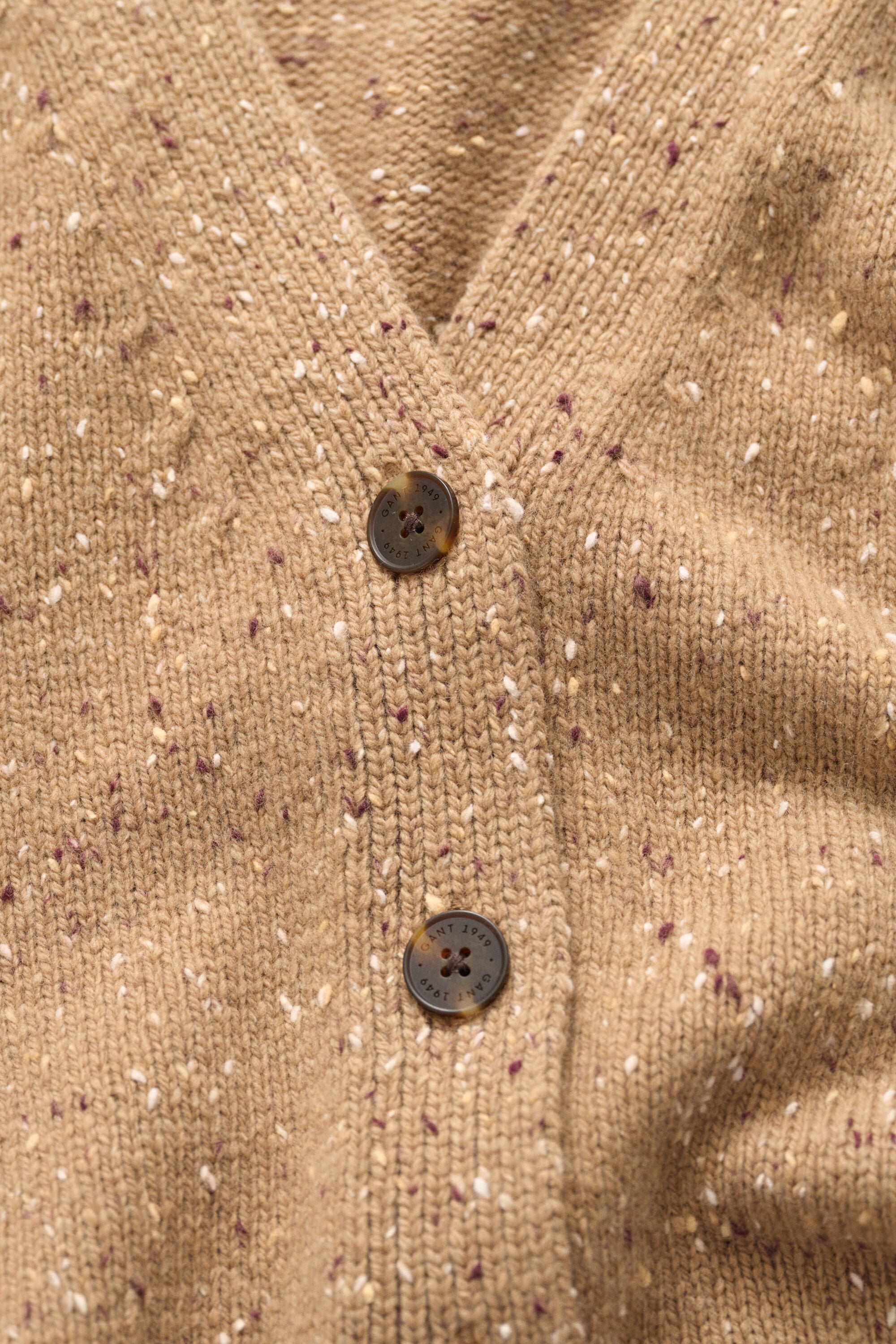 Cardigan en laine mouchetée mélangée