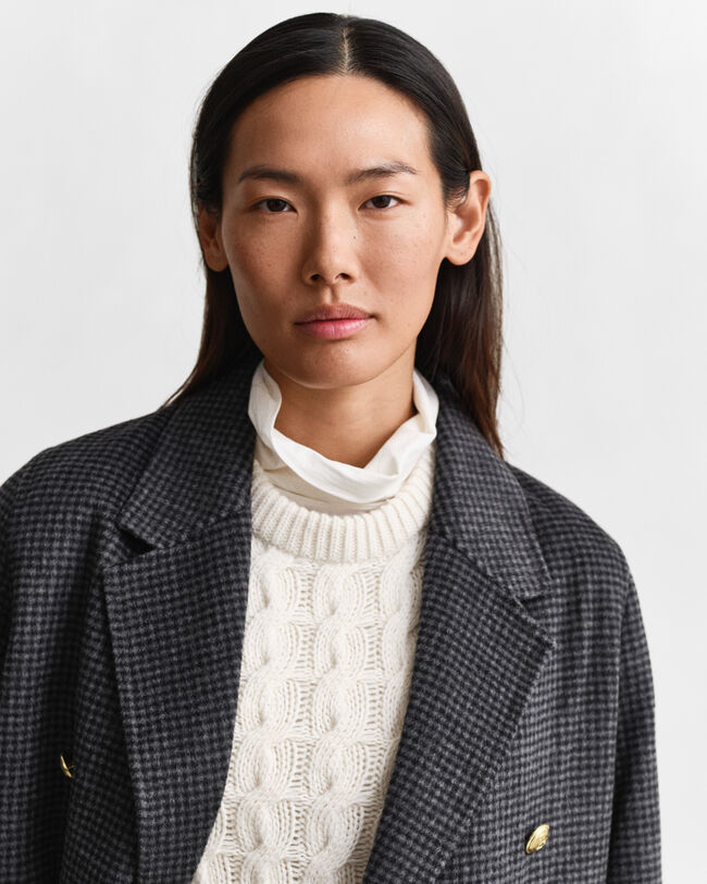 Manteau cousu main à carreaux