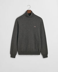 Pull col roulé en coton et laine