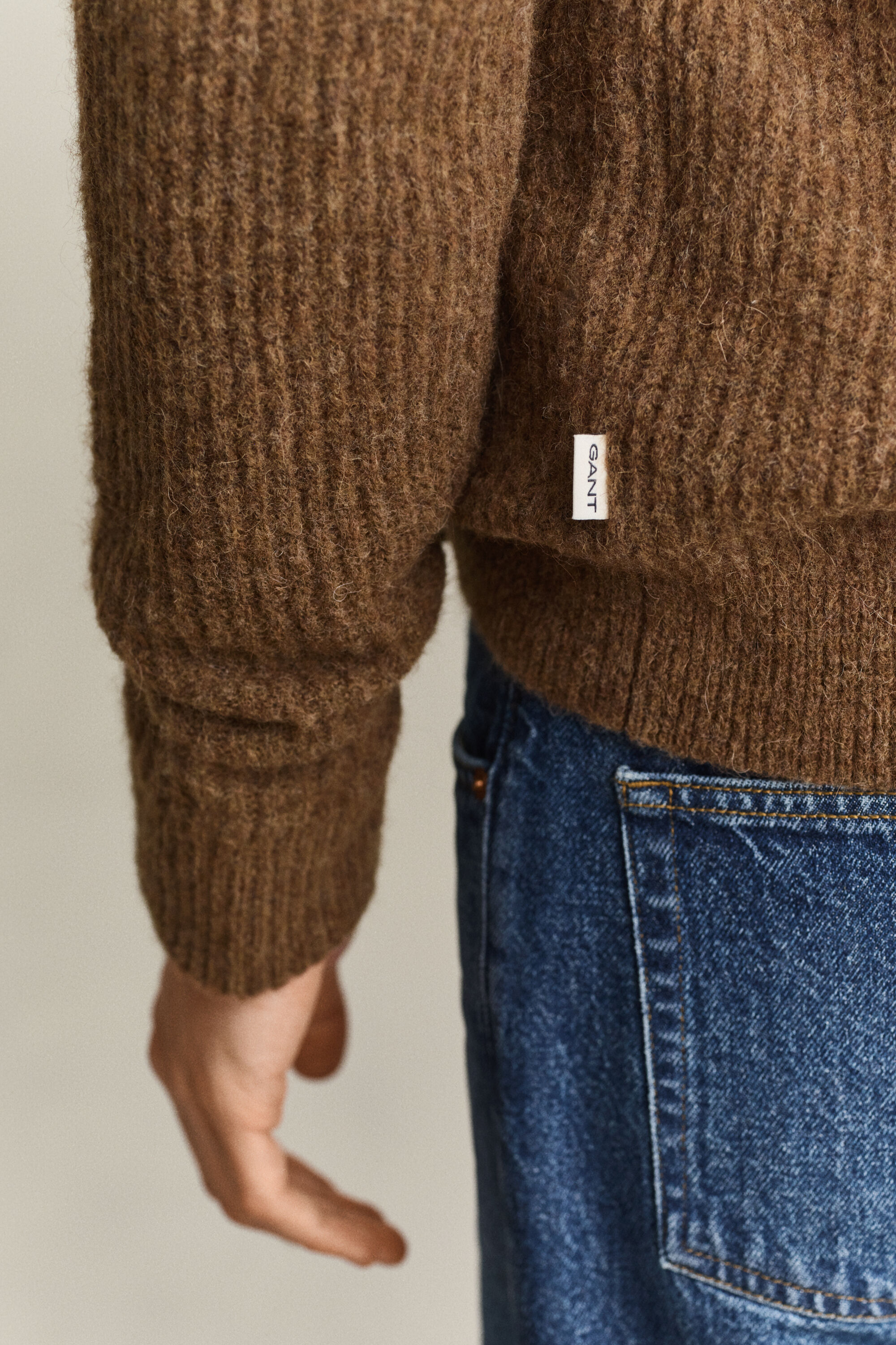 Pull col rond en laine d’alpaga mélangée