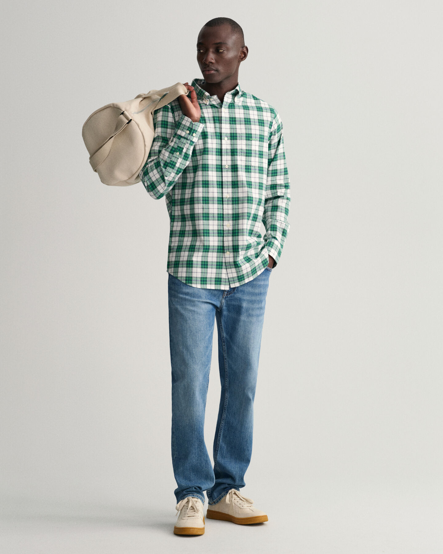 Chemise regular fit en coton Oxford &agrave; carreaux