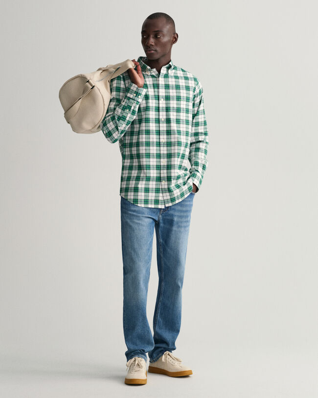 Chemise regular fit en coton Oxford &agrave; carreaux