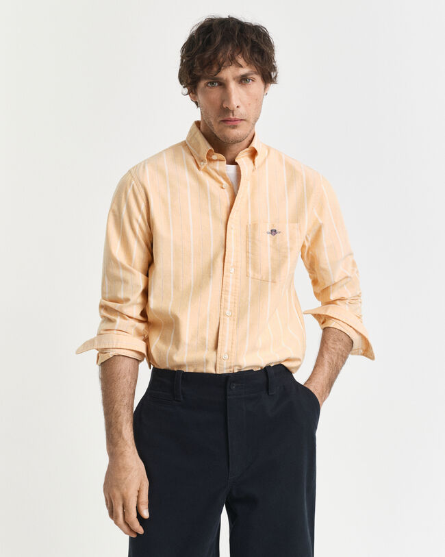Chemise coupe regular en coton Oxford classique à rayures