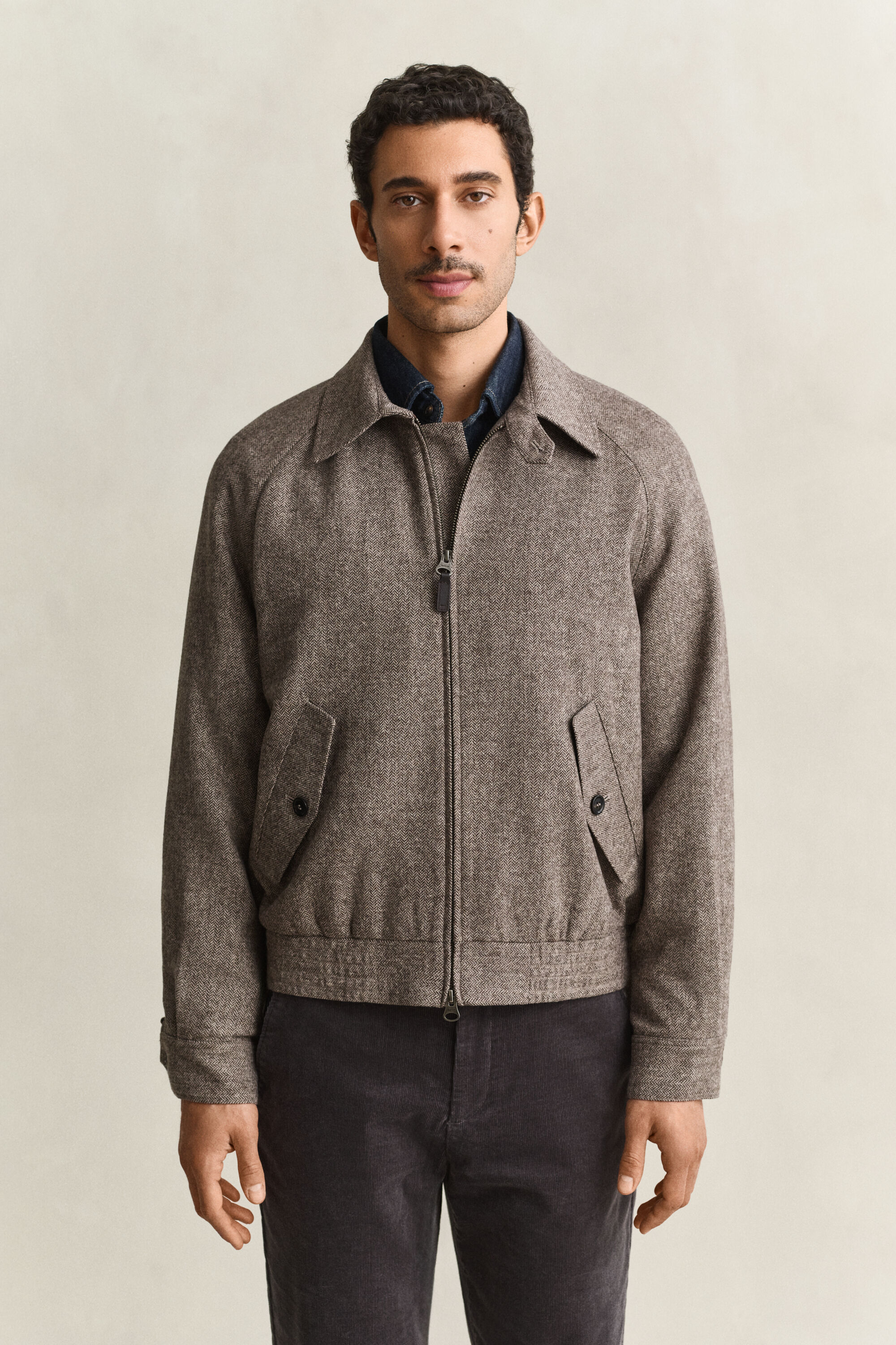 Veste coupe-vent en laine mélangée