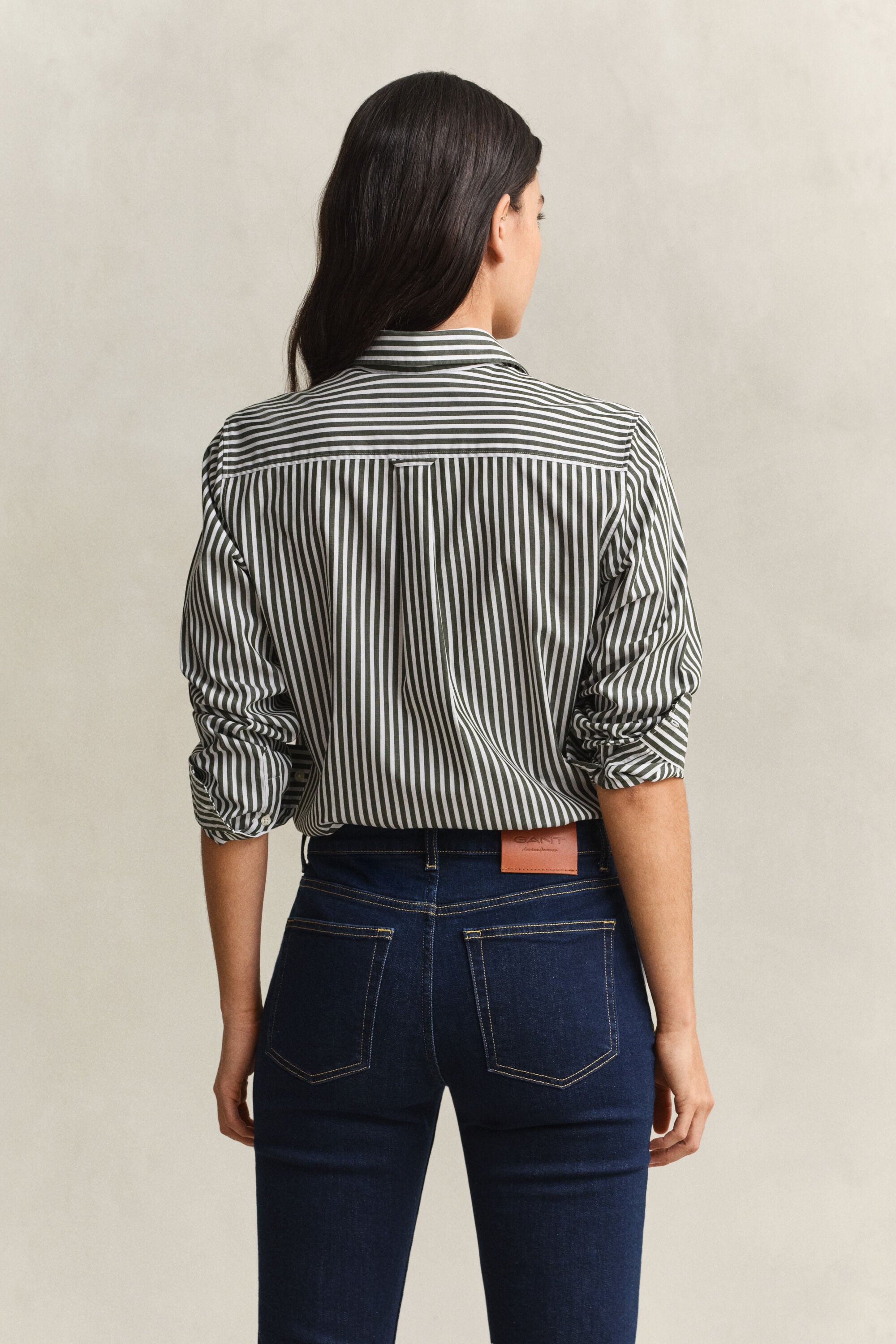 Chemise classique coupe regular en popeline à rayures