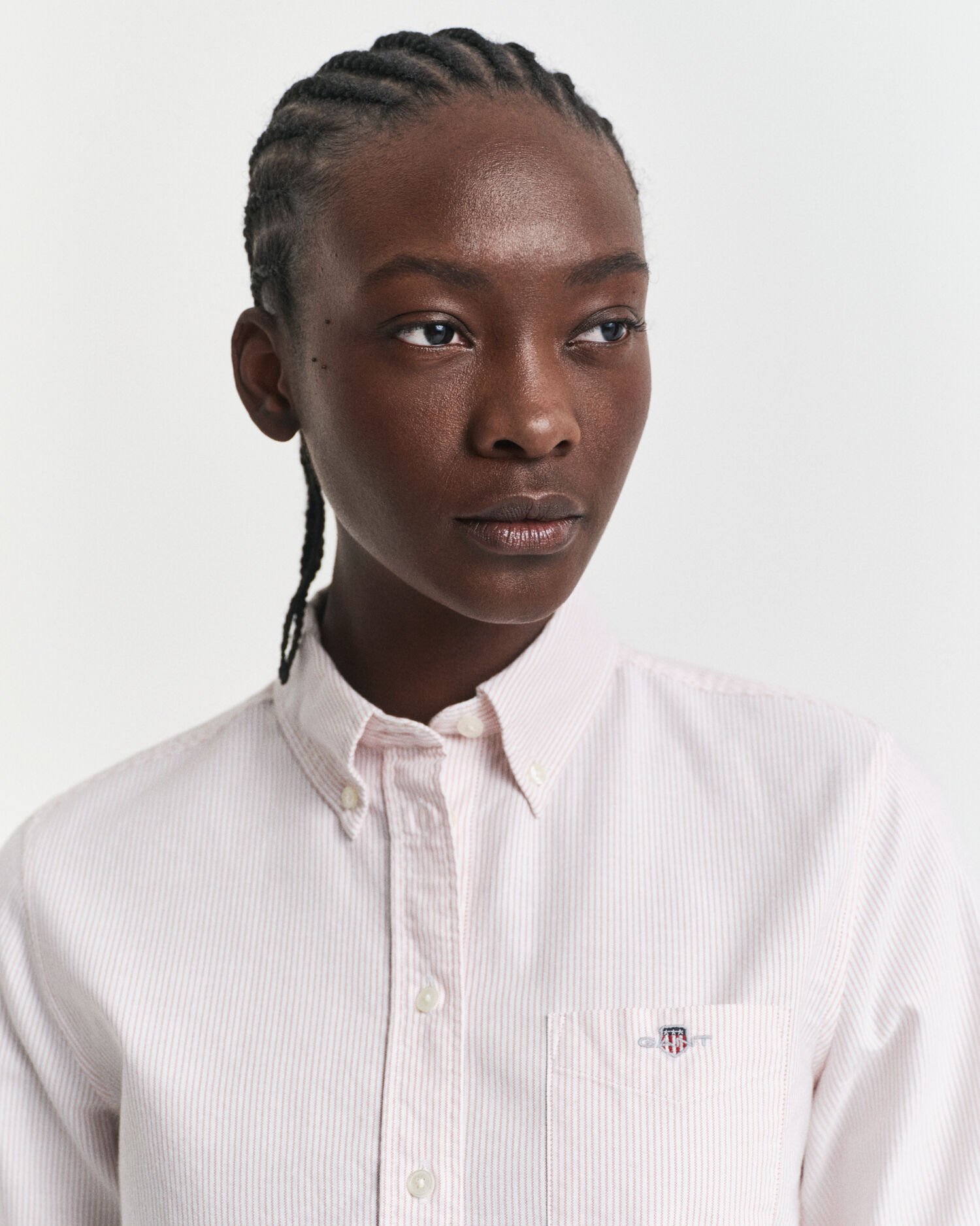 Chemise coupe regular classique en coton Oxford à rayures