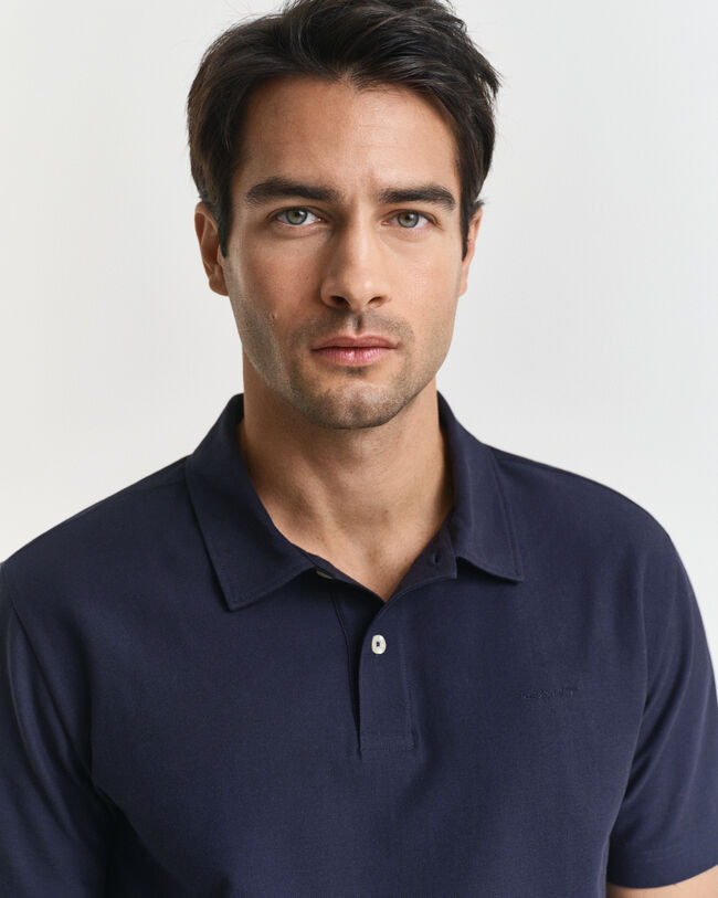 Polo en sergé texturé