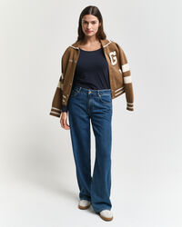 Haut à encolure dégagée et manches longues