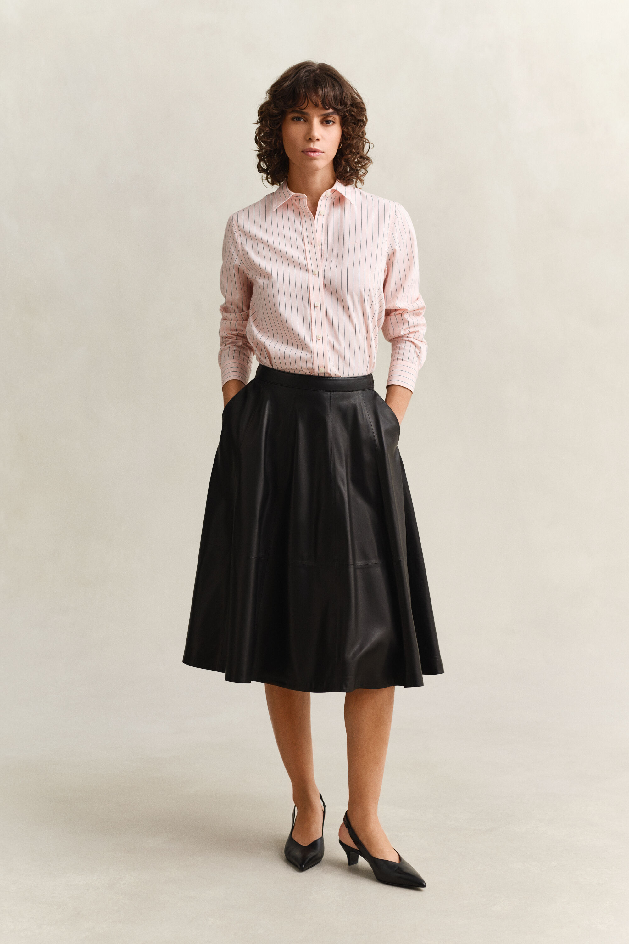 Chemise coupe regular en popeline à rayures classique