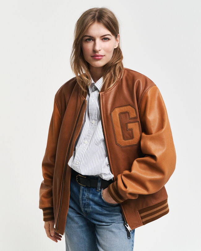 Veste en cuir GANT Varsity Jacket