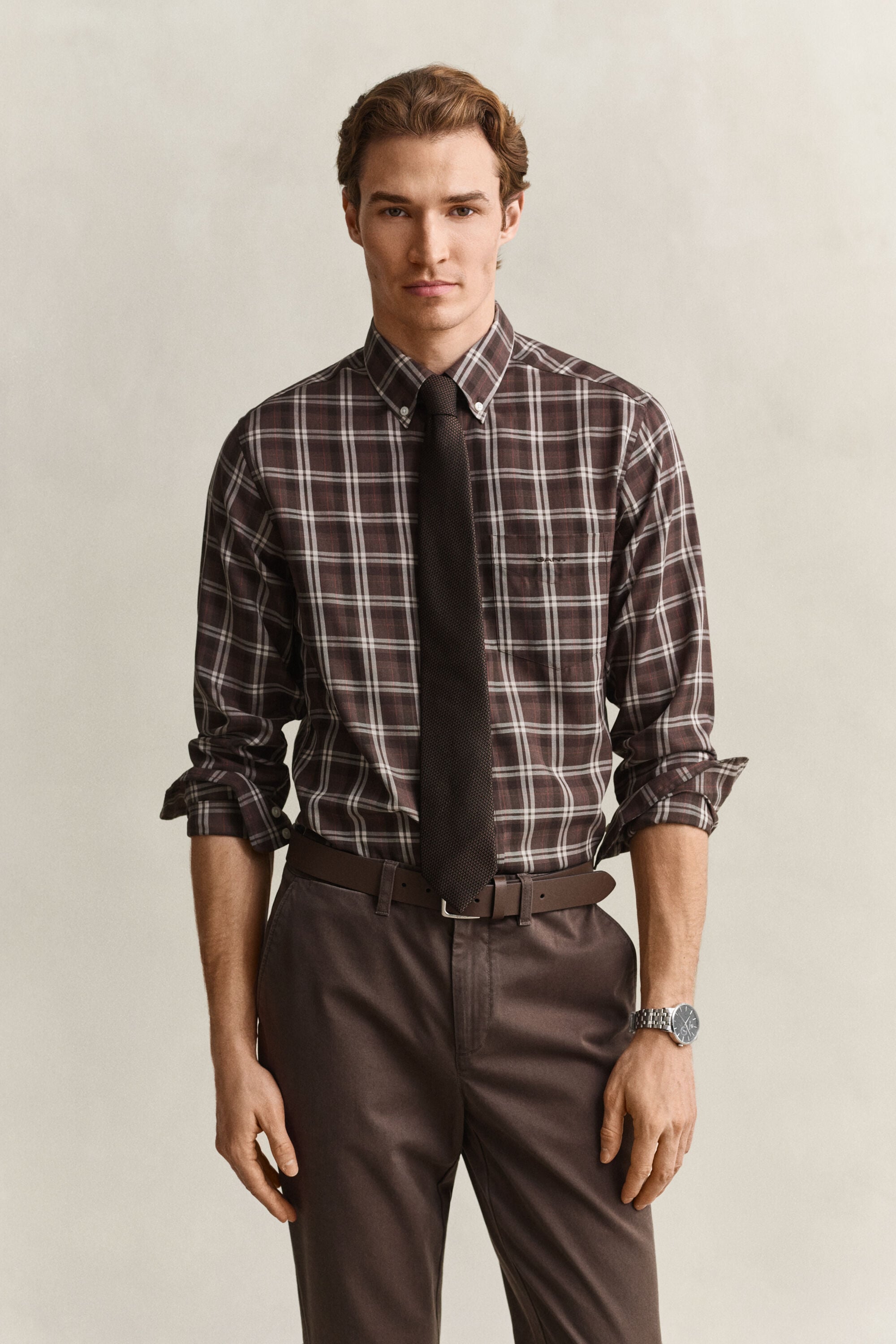 Chemise en sergé à carreaux