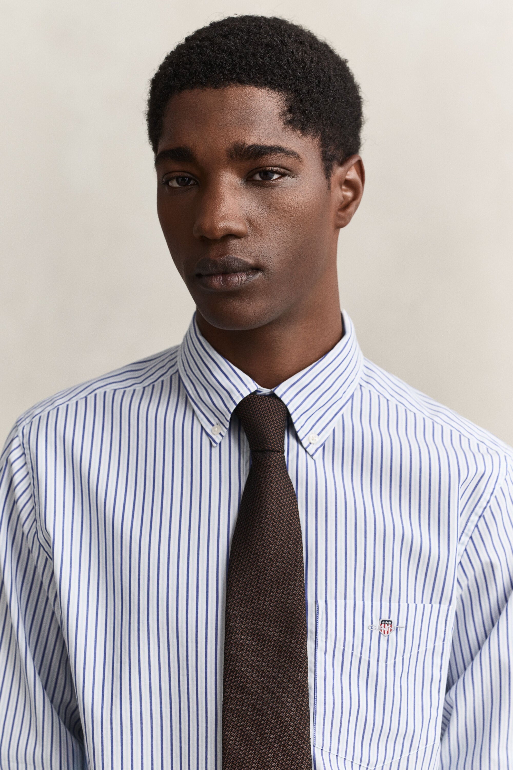 Chemise en popeline à rayures