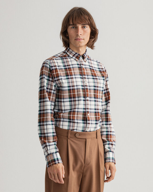 Chemise regular fit en coton Oxford &agrave; carreaux