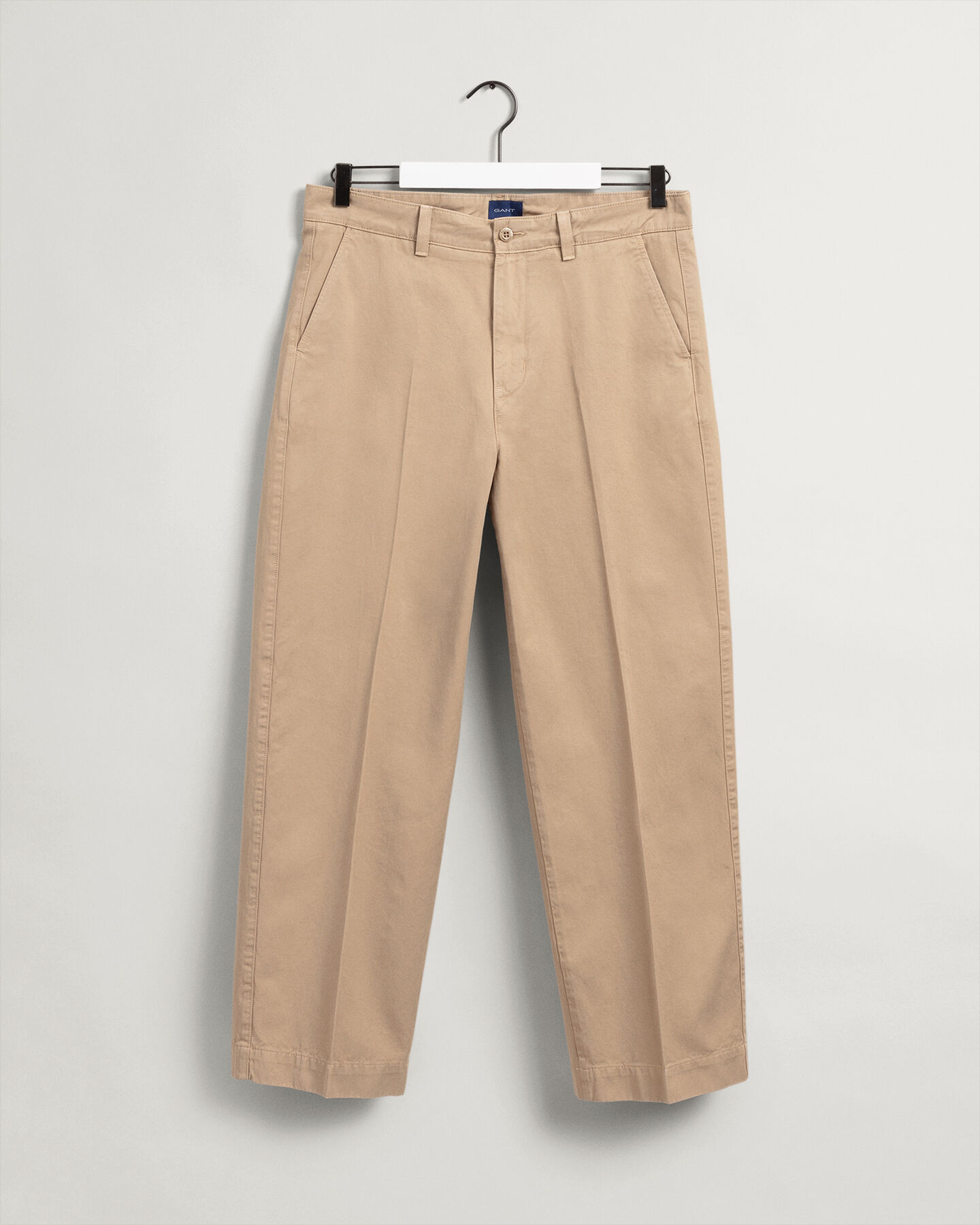 Pantalon chino en sergé de coton à jambes larges