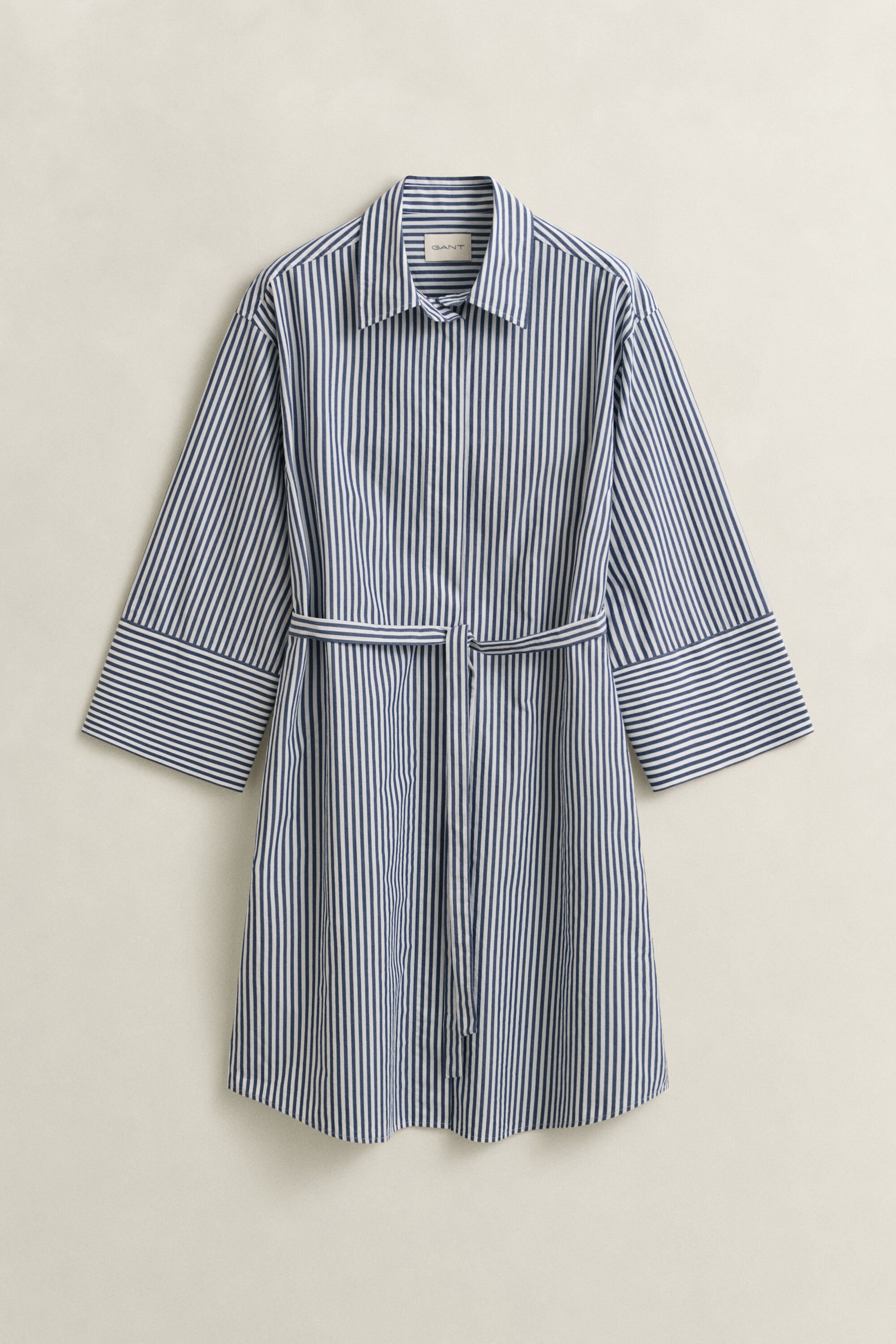 Robe-chemise en popeline à rayures