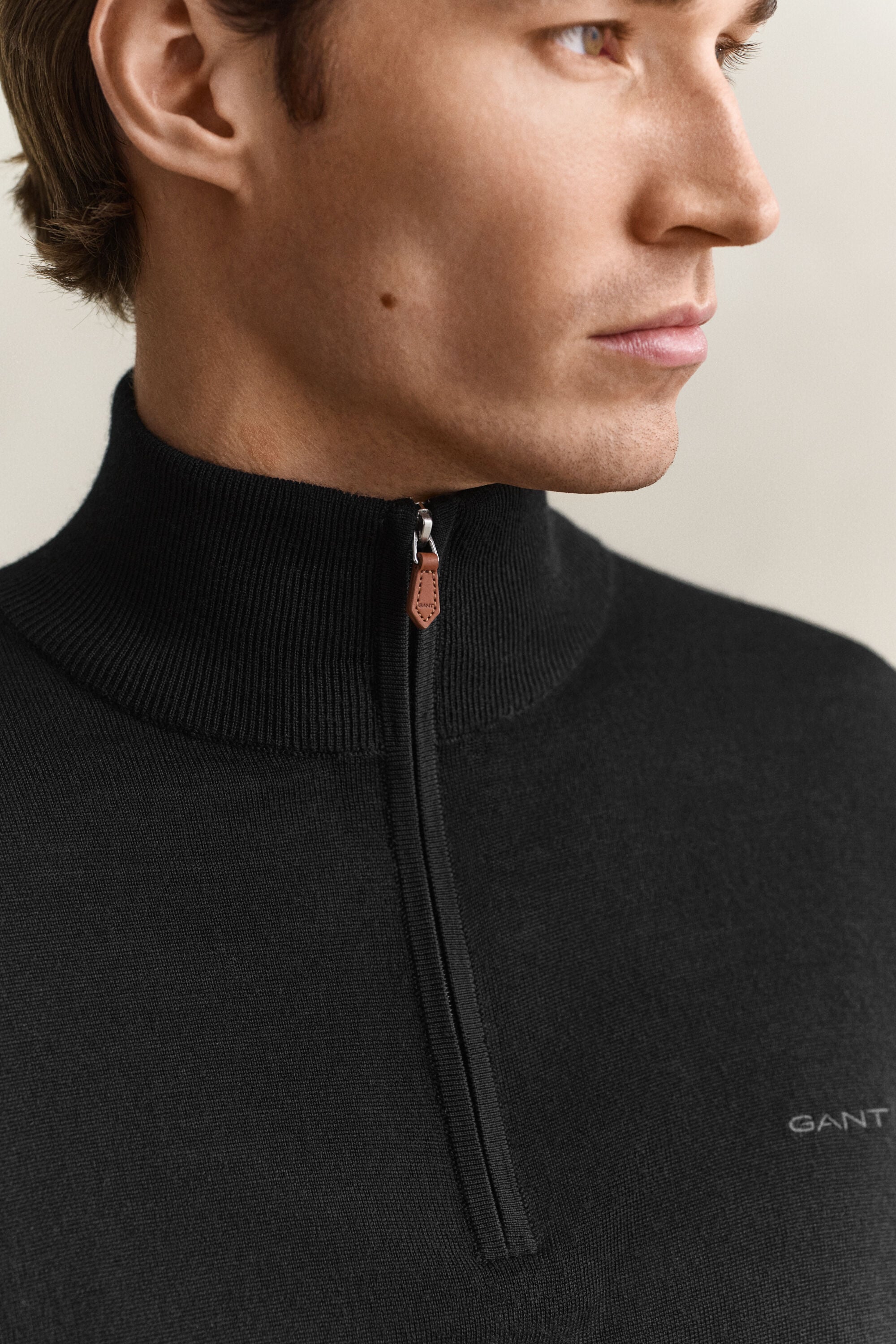 Pull à demi-zip en laine mérinos